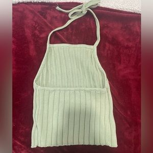 mint/light green halter top